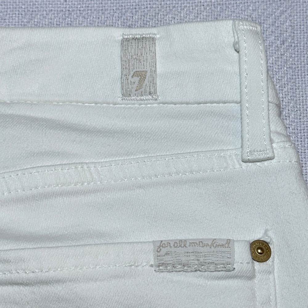 7 For All Mankind Kimmie Bootcut Jeans Womens 28 Stretch White Denim 5 Pocket - Picture 10 of 16